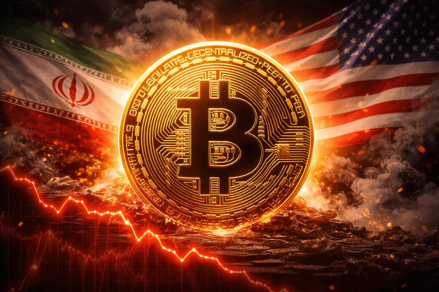 Bitcoin يتراجع مع اندلاع مواجهة عسكرية مباشرة بين الولايات المتحدة وإيران